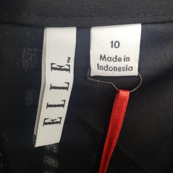 3/$25 Elle Pleated Skirt 10 Windowpane Plaid A Line Black NWT - Picture 3 of 7